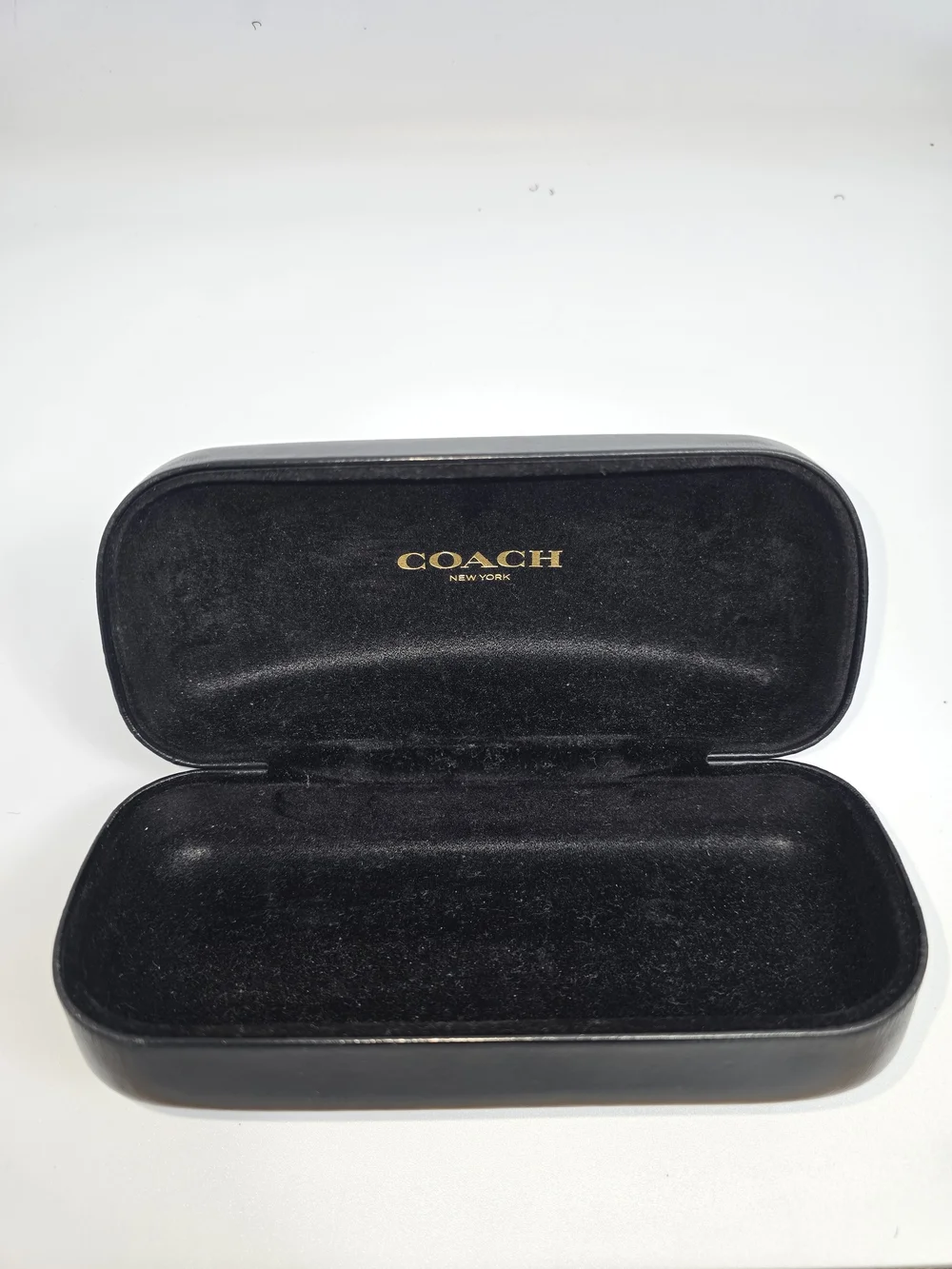 COACH Black Eyewear Case with Gold Logo